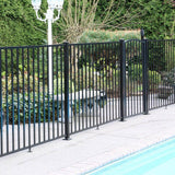 PEAK Aquatine 1/2 in. x 72 in. x 4 ft. Black Aluminum Pool Fence Rail and Picket Kit