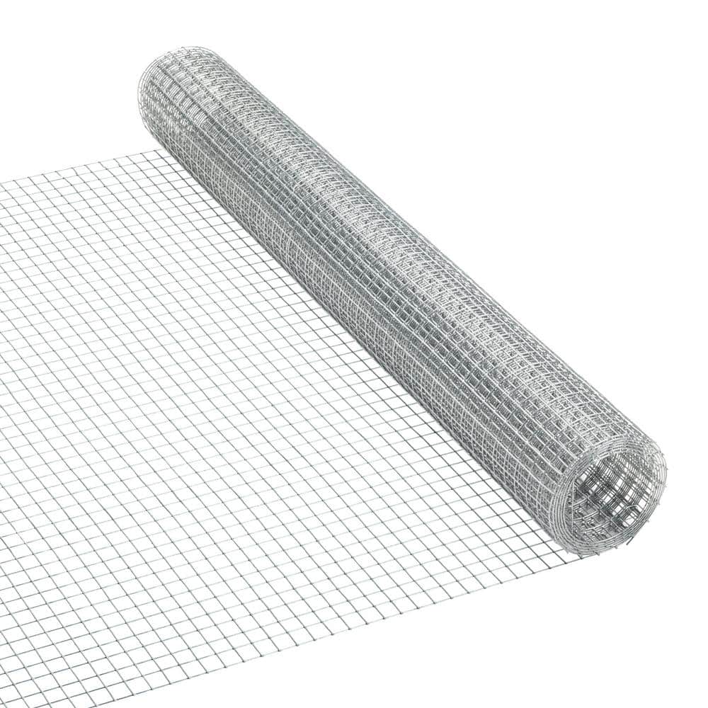 PEAK 5 ft. L x 24 in. H Galvanized Steel Welded Hardware Mesh with 1/2 in. x 1/2 in. Mesh Size Garden Fence