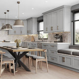 Newport 24 in. W x 24 in. D x 34.5 in. H Assembled Plywood Base Kitchen Cabinet in Pearl Gray with Cutlery Soft Close