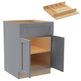 Newport 24 in. W x 24 in. D x 34.5 in. H Assembled Plywood Base Kitchen Cabinet in Pearl Gray with Cutlery Soft Close