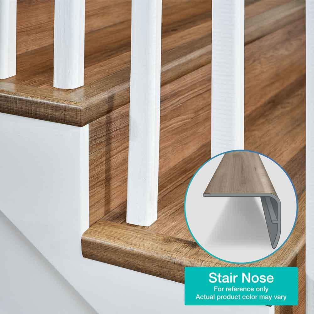PERFORMANCE ACCESSORIES Pearl 1.32 in. T x 1.88 in. W x 78.7 in. L Vinyl Stair Nose Molding