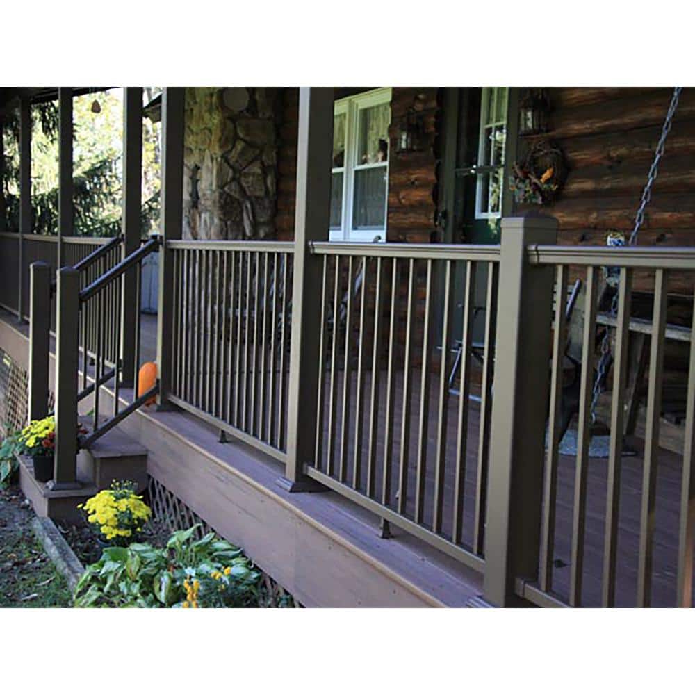 Pegatha Plus 4 ft. x 36 in. Charcoal Gray Fine Textured Aluminum Stair Rail Kit