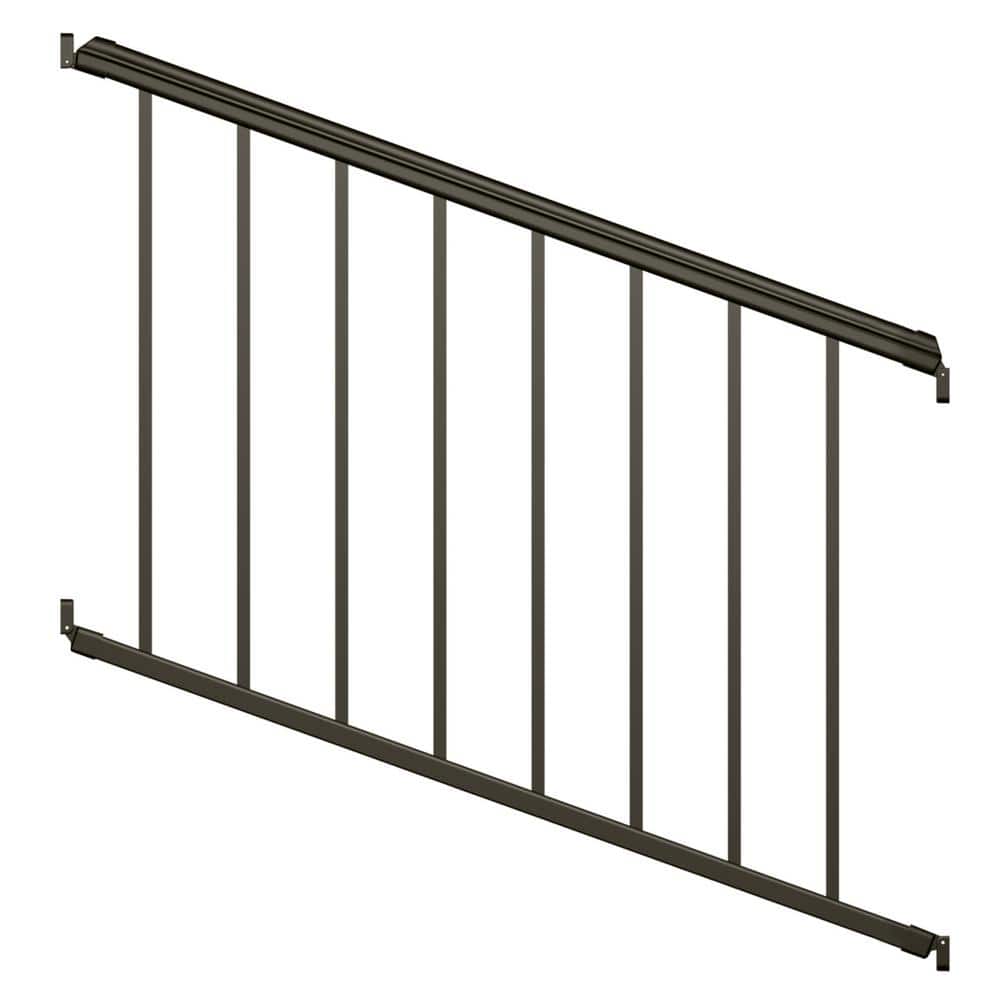 Pegatha Plus 4 ft. x 36 in. Charcoal Gray Fine Textured Aluminum Stair Rail Kit