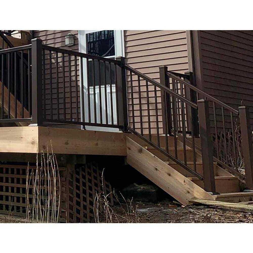 Pegatha Plus 4 ft. x 36 in. Charcoal Gray Fine Textured Aluminum Stair Rail Kit