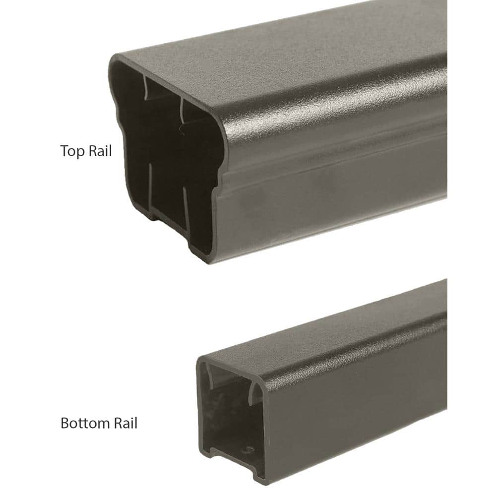 Pegatha Plus 4 ft. x 36 in. Charcoal Gray Fine Textured Aluminum Stair Rail Kit