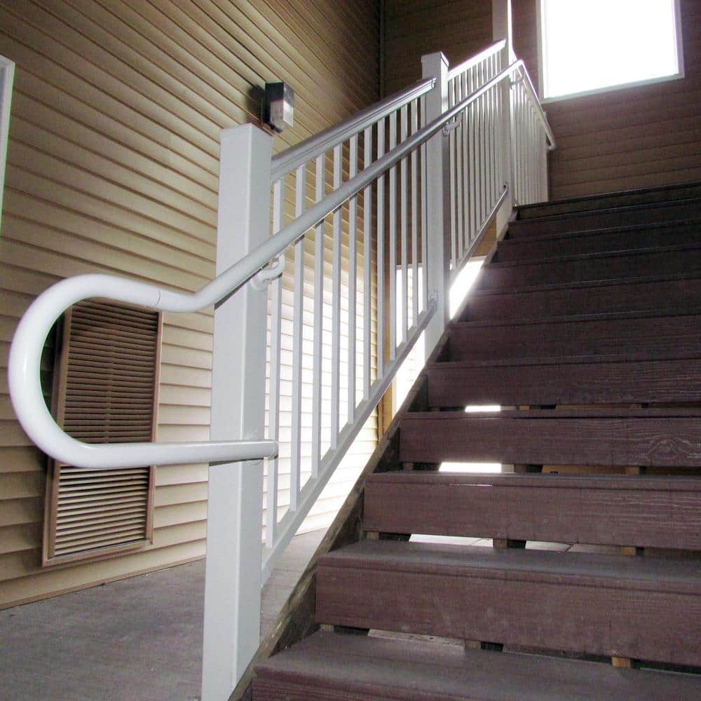 Pegatha Plus White Aluminum Textured Stair Bracket Kit