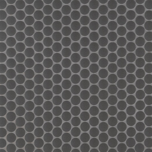 MSI Penny Round Nero 12.32 in. x 11.38 in. x 6mm Matte Porcelain Mesh-Mounted Mosaic Tile (14.4 sq. ft./case)