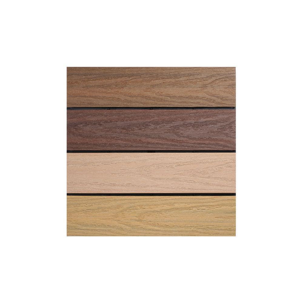 NewTechWood UltraShield Naturale 1 ft. x 1 ft. Quick Deck Outdoor Composite Deck Tile Sample in Multicolor
