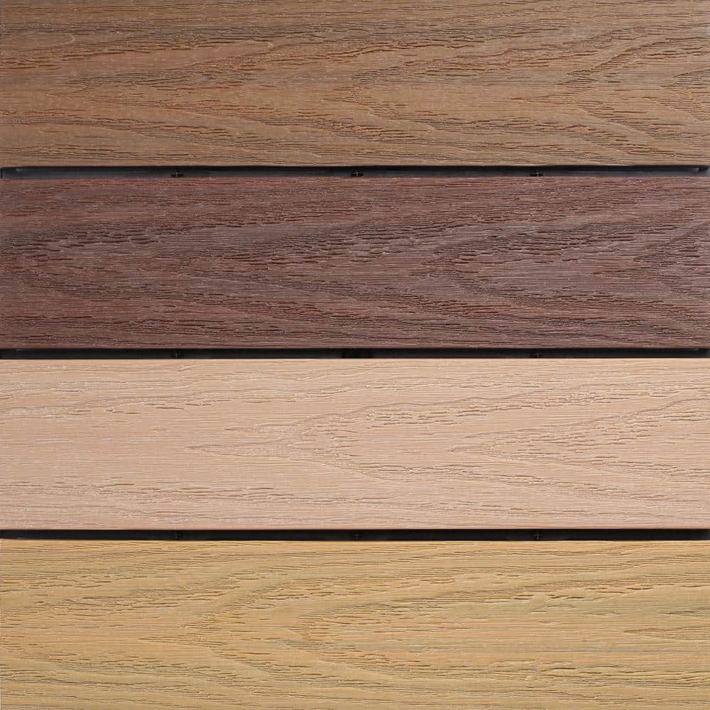 NewTechWood UltraShield Naturale 1 ft. x 1 ft. Quick Deck Outdoor Composite Deck Tile Sample in Multicolor
