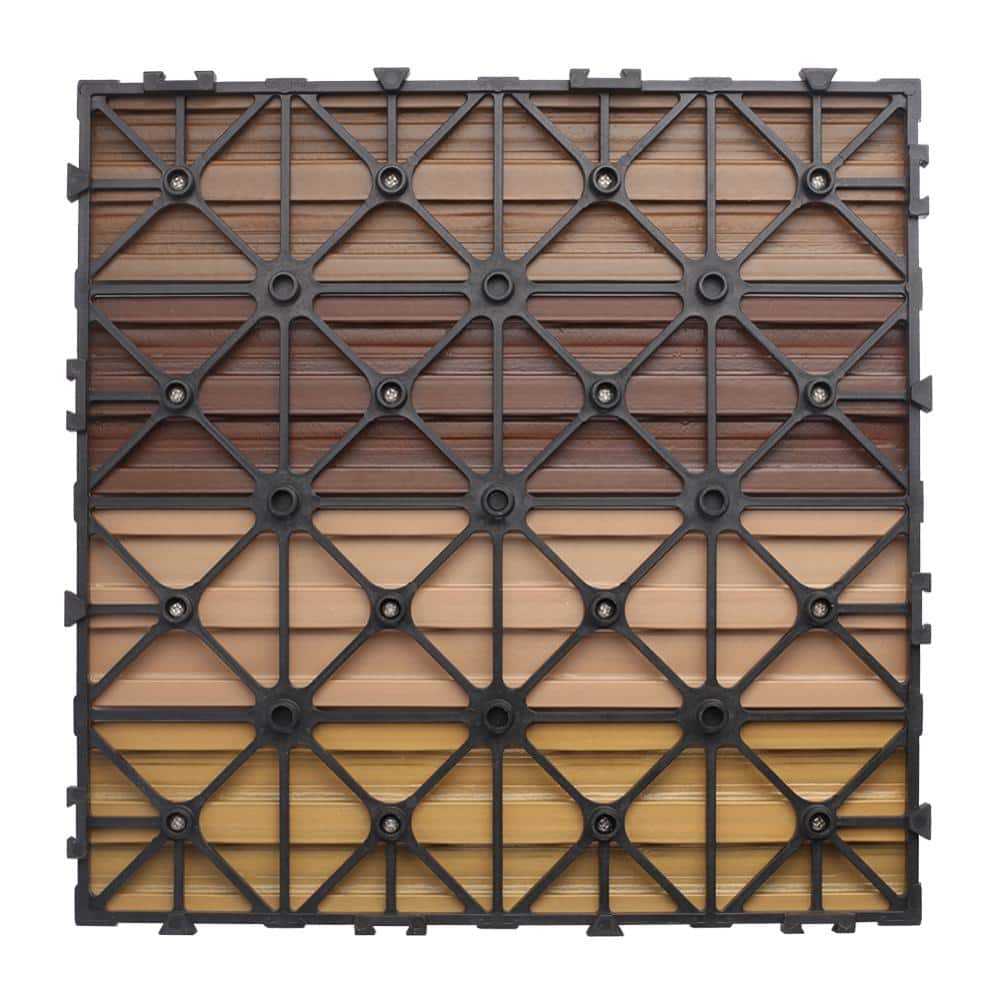NewTechWood UltraShield Naturale 1 ft. x 1 ft. Quick Deck Outdoor Composite Deck Tile Sample in Multicolor