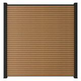 NewTechWood UltraEasy Fencing 6 ft. H x 6 ft. W Peruvian Teak Wood Plastic Composite Horizontal Fence Section with Black Frame