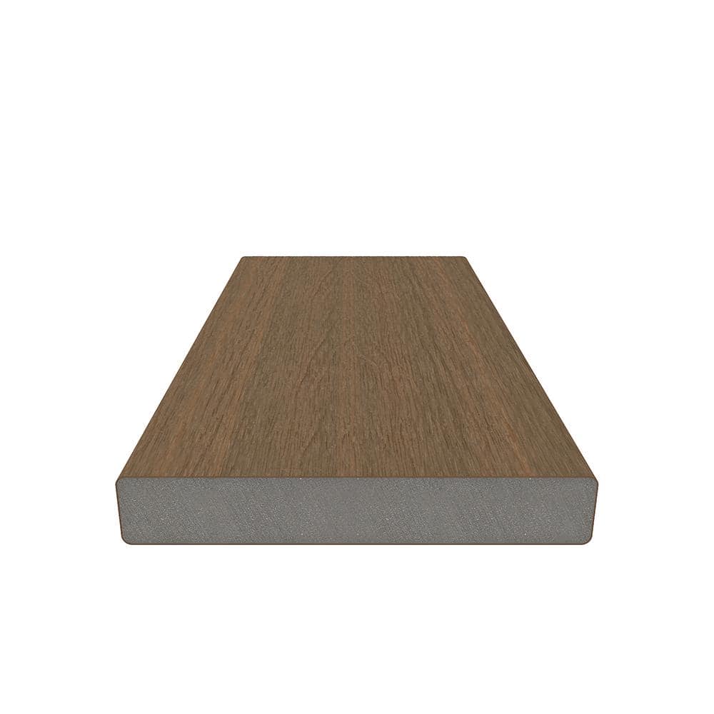 NewTechWood UltraShield Naturale Cortes Series 1 in. x 6 in. x 1 ft. Peruvian Teak Solid Composite Decking Board Sample