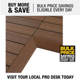 NewTechWood 1/6 ft. x 1 ft. Quick Deck Composite Deck Tile Inside Corner Fascia in Peruvian Teak (2-Pieces/Box)
