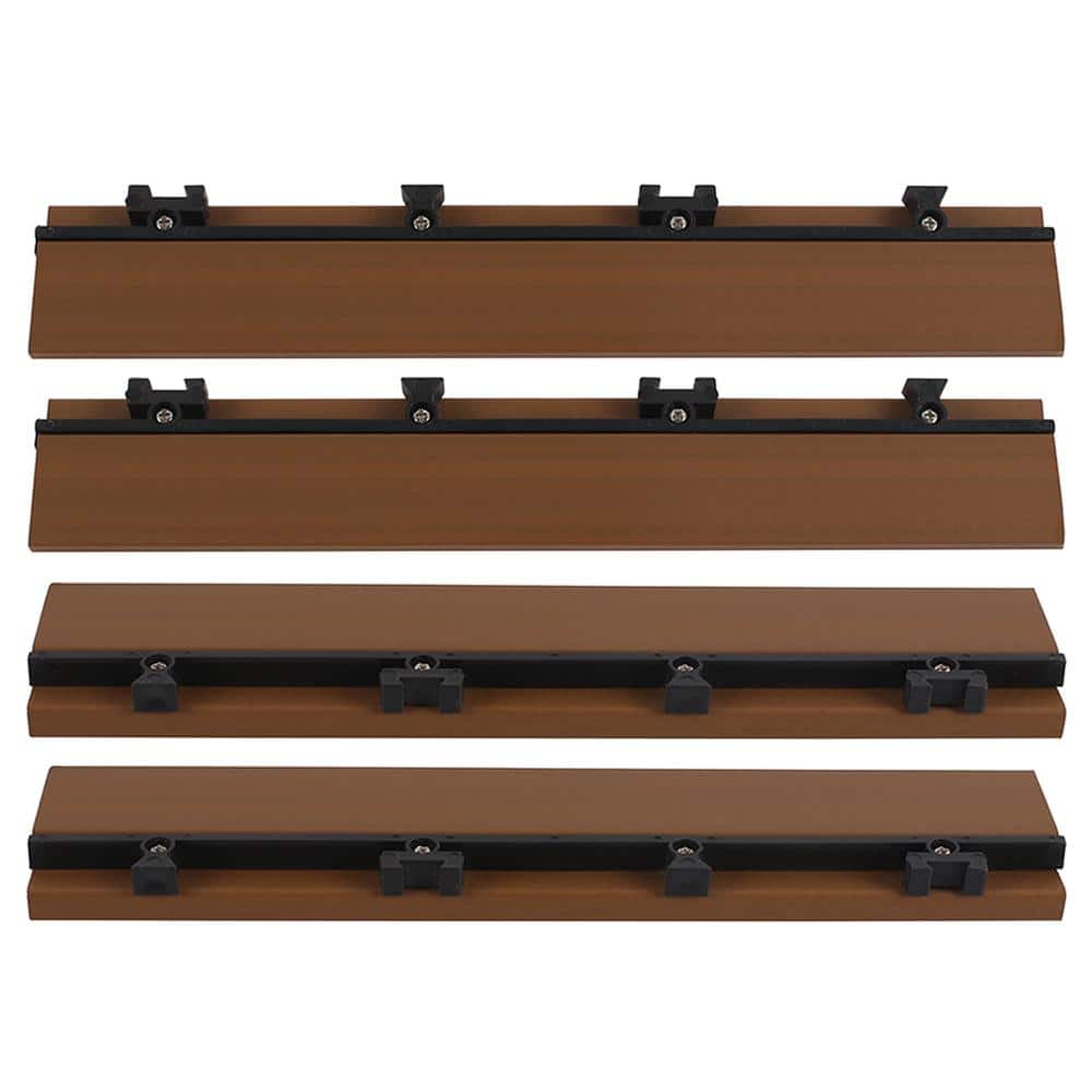 NewTechWood 1/6 ft. x 1 ft. Quick Deck Composite Deck Tile Straight Fascia in Peruvian Teak (4-Pieces/Box)