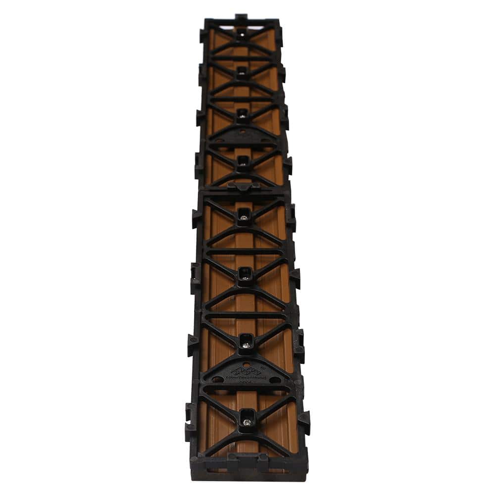 NewTechWood UltraShield Naturale 3 in. x 2 ft. Quick Composite Single Slat Deck Tile in Peruvian Teak (4-Pieces per Box)