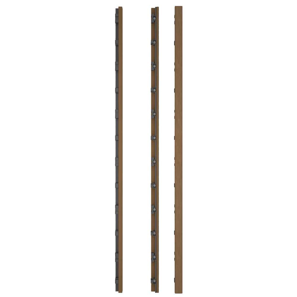 NewTechWood 1/12 ft. x 3 ft. Quick Deck Composite Deck Tile Straight Trim in Peruvian Teak (2-Pieces/Box)