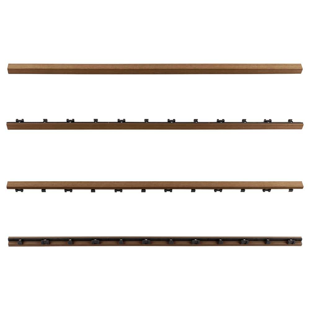 NewTechWood 1/12 ft. x 3 ft. Quick Deck Composite Deck Tile Straight Trim in Peruvian Teak (2-Pieces/Box)