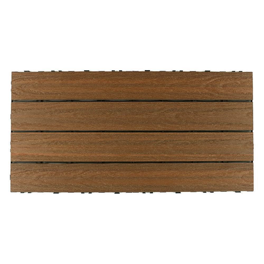 NewTechWood UltraShield Naturale 2 ft. x 1 ft. Quick Deck Outdoor Composite Deck Tile in Peruvian Teak (20 sq. ft. Per Box)