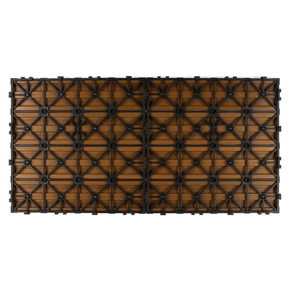 NewTechWood UltraShield Naturale 2 ft. x 1 ft. Quick Deck Outdoor Composite Deck Tile in Peruvian Teak (20 sq. ft. Per Box)