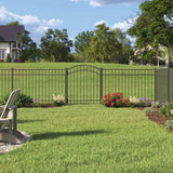 Natural Reflections 4 ft. x 4 ft. Pewter Aluminum Arched Fence Gate