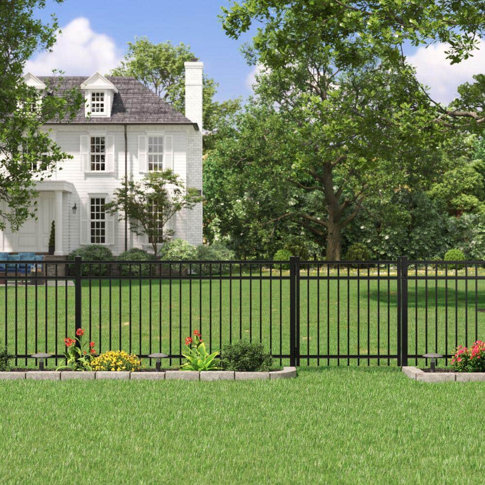 Natural Reflections 4 ft. x 4 ft. Pewter Aluminum Straight Fence Gate