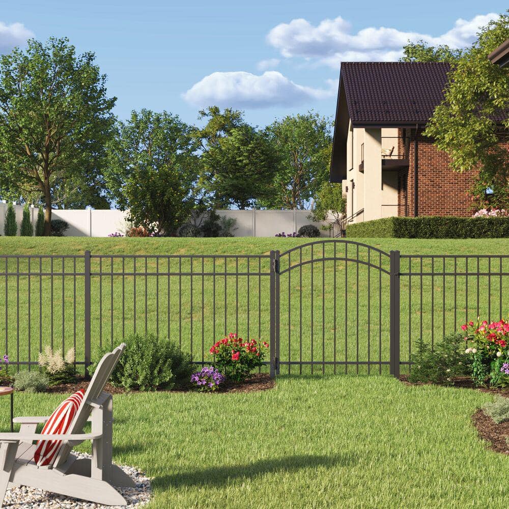 Natural Reflections 4 ft. x 6 ft. Pewter Aluminum Fence Panel