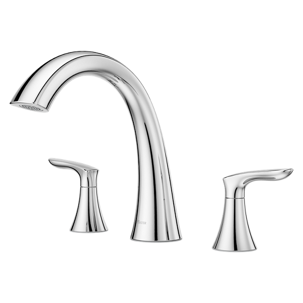 Pfister Weller 2‑Handle 3‑Hole Roman Tub Trim Kit, High-Arc Spout – Trim Only (Valve Sold Separately)