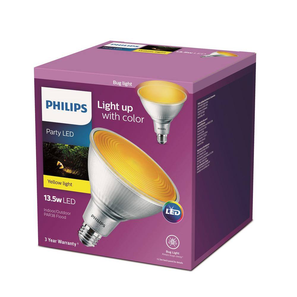 Philips 90-Watt Equivalent PAR38 LED Flood Yellow (4-Pack)