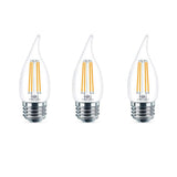 Philips 40-Watt Equivalent B11 Dimmable Edison LED Candle Light Bulb, Glass Bent Tip, Medium Base, Daylight (5000K), 6-Pack