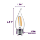 Philips 40-Watt Equivalent B11 Dimmable Edison LED Candle Light Bulb, Glass Bent Tip, Medium Base, Daylight (5000K), 6-Pack