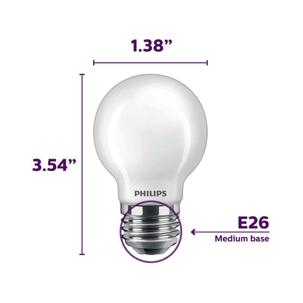 Philips 40-Watt Equivalent G16.5 Dimmable LED Light Bulb, Soft White Globe, 300 Lumens (2-Pack)