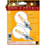 Philips 40-Watt Equivalent G16.5 Dimmable Candelabra Base LED Light Bulb with Dimming Effect, Soft White (4-Pack)