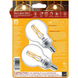 Philips 60-Watt Equivalent G16.5 Dimmable LED Candelabra Base Light Bulb with Warm Glow, Soft White (2-Pack)