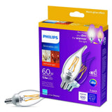 Philips 2700K 60-Watt Equivalent Soft White BA11 Bent Tip E12 Dimmable Warm Glow LED Candle Bulb (3-Pack)
