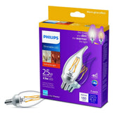 Philips 25-Watt Equivalent BA11 Dimmable Warm Glow LED Candle Light Bulb, Bent Tip, E12, Soft White 2700K (6-Pack)