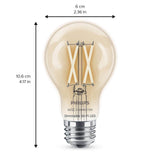 Philips Soft White A19 LED 40W Equivalent Dimmable Smart Wi‑Fi WiZ Connected Wireless Light Bulb, 1-Pack