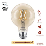 Philips Soft White G25 LED 40-Watt Equivalent Dimmable Smart Wi‑Fi WiZ Connected Wireless Light Bulb (4‑Pack)