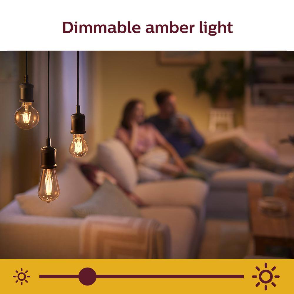 Philips Amber G25 LED 40W Equivalent Dimmable Smart Wi‑Fi WiZ Connected Light Bulb (G25, E26 Base)