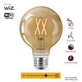 Philips Amber G25 LED 40W Equivalent Dimmable Smart Wi‑Fi WiZ Connected Light Bulb (G25, E26 Base)