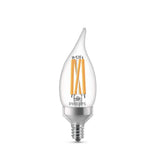 Philips 75-Watt Equivalent BA11 Dimmable Warm Glow LED Candle Light Bulbs, Bent Tip, E12 Base, Soft White 2700K (3-Pack)