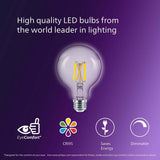 Philips 40-Watt Equivalent G25 Dimmable LED Light Bulb, Clear Glass, Warm Glow Effect, 2700K (2-Pack)