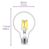 Philips 40-Watt Equivalent G25 Dimmable LED Light Bulb, Clear Glass, Warm Glow Effect, 2700K (2-Pack)