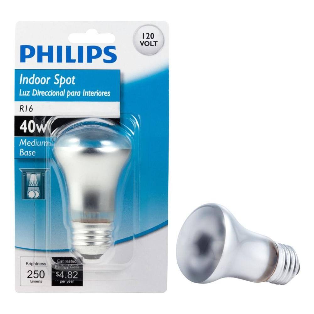 Philips 40-Watt R16 Incandescent Spot Light Bulb Soft White (2700K)