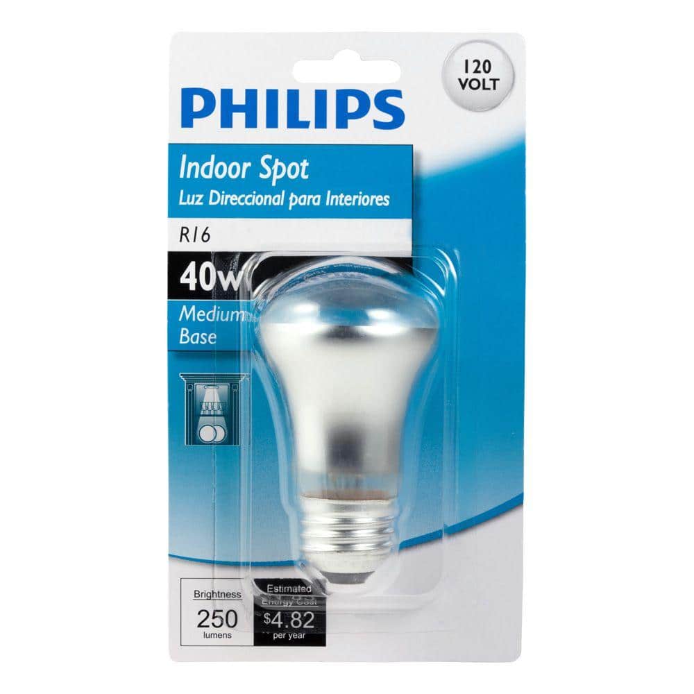 Philips 40-Watt R16 Incandescent Spot Light Bulb Soft White (2700K)