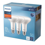 Philips 65-Watt Equivalent BR30 Dimmable LED Flood Light Bulbs, Soft White 2700K (3-Pack)
