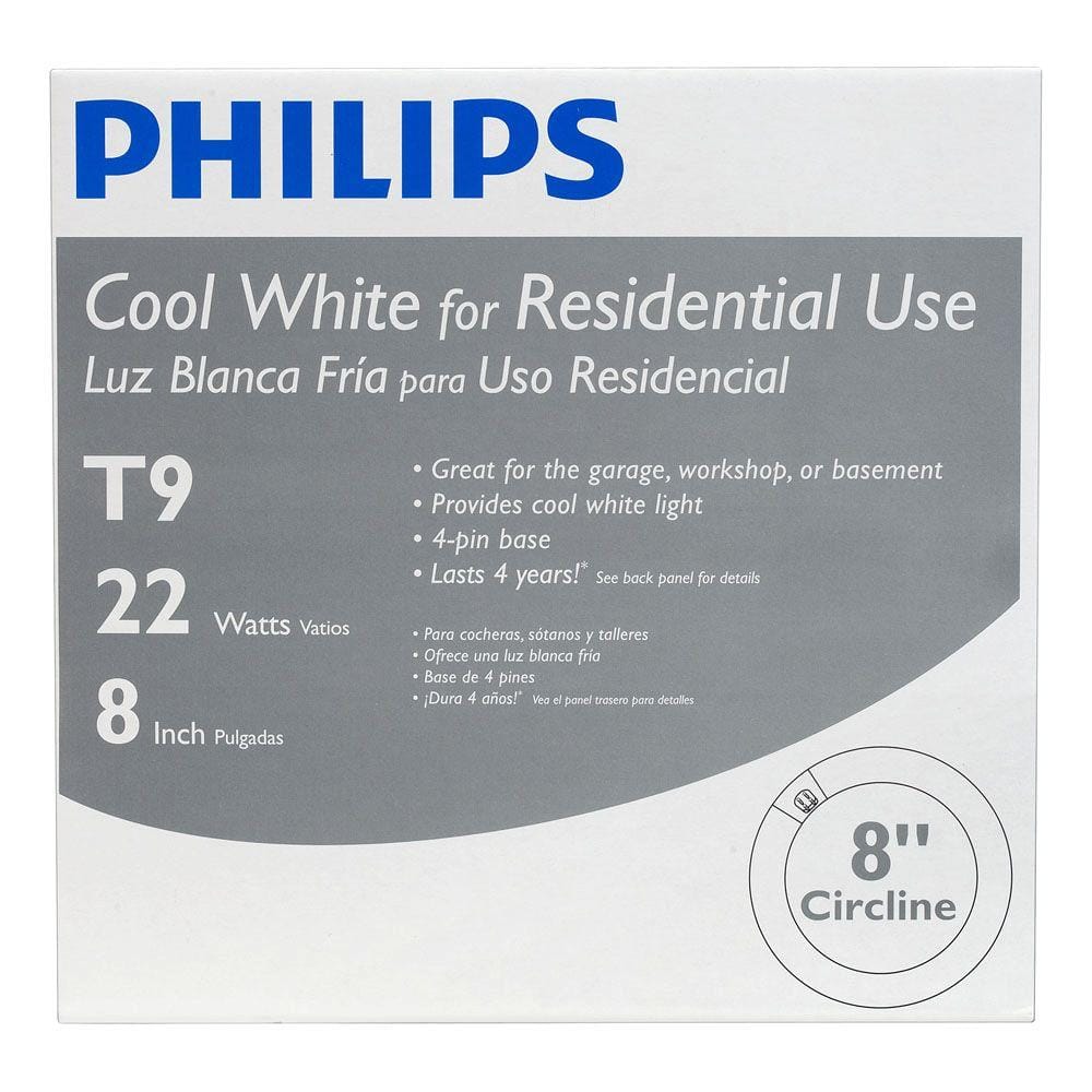 Philips 22-Watt 8 in. Linear T9 Fluorescent Tube Light Bulb, Cool White 4100K, Circline
