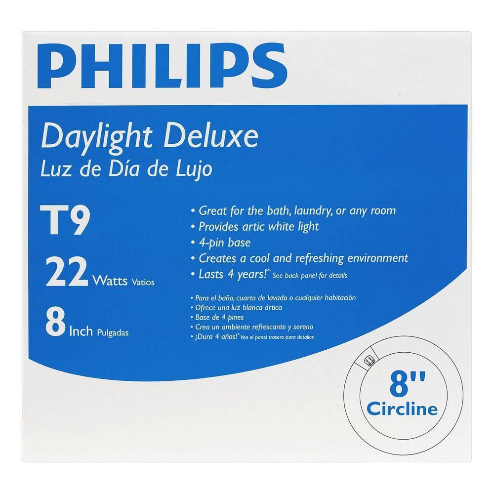 Philips 22-Watt 8 in. Linear T9 Fluorescent Tube Light Bulb, Daylight Deluxe 6500K, Circline