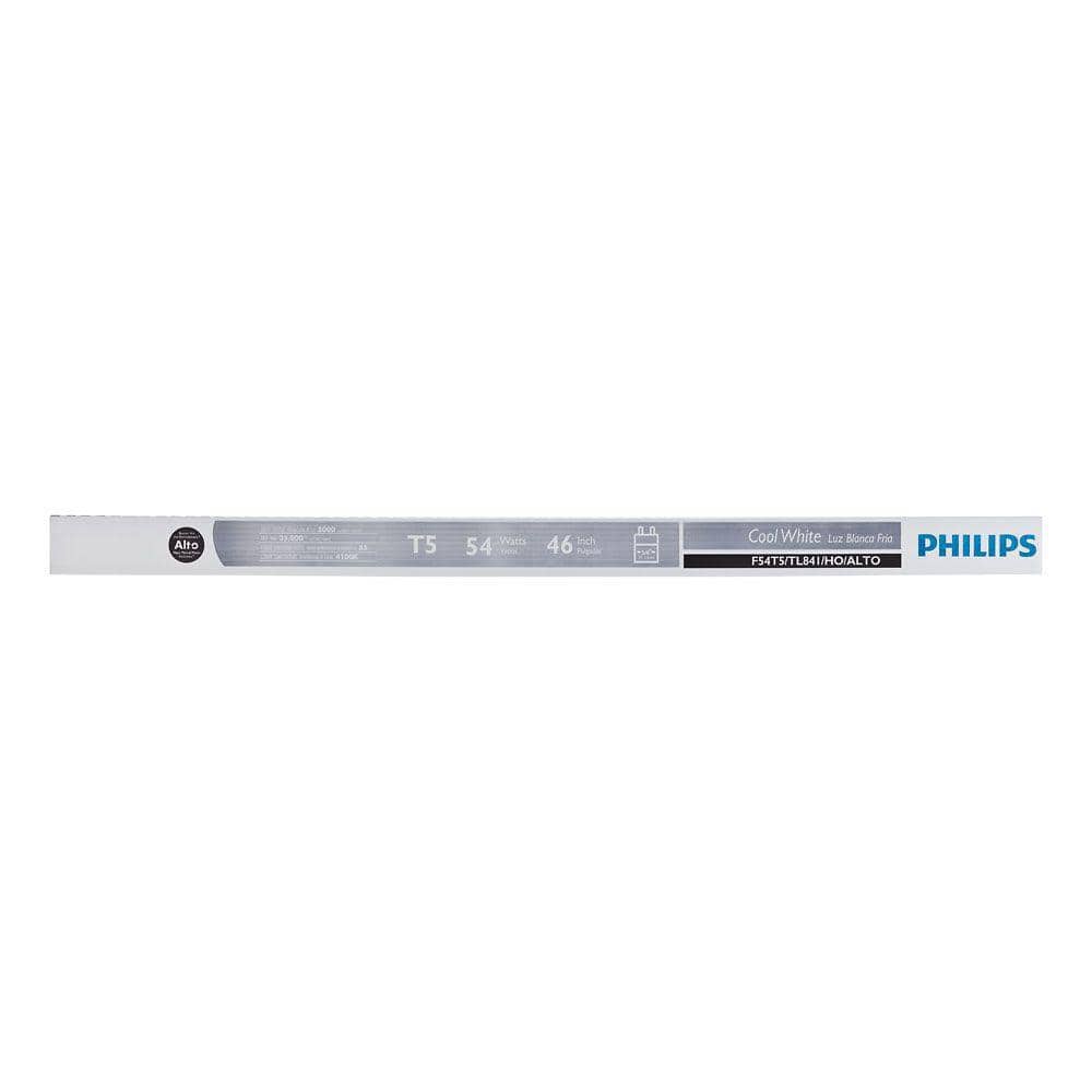 Philips 54-Watt 46 in. High Output Linear T5 Fluorescent Tube Light Bulb, Cool White (4100K), 1 Bulb