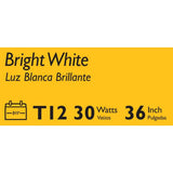 Philips 30-Watt 3 ft. Linear T12 Fluorescent Tube Light Bulb, Bright White 3000K