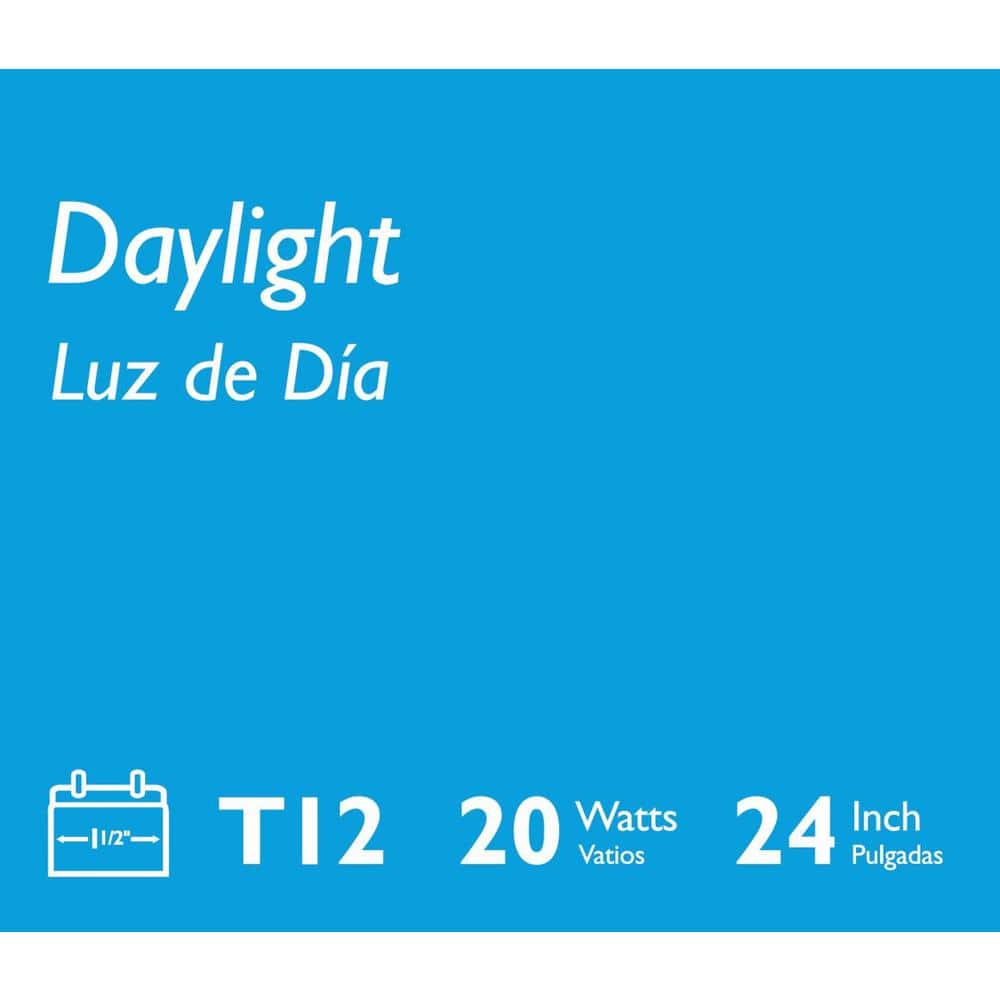 Philips 20-Watt 2 ft. Linear T12 Fluorescent Tube Light Bulb, Daylight (5000K)